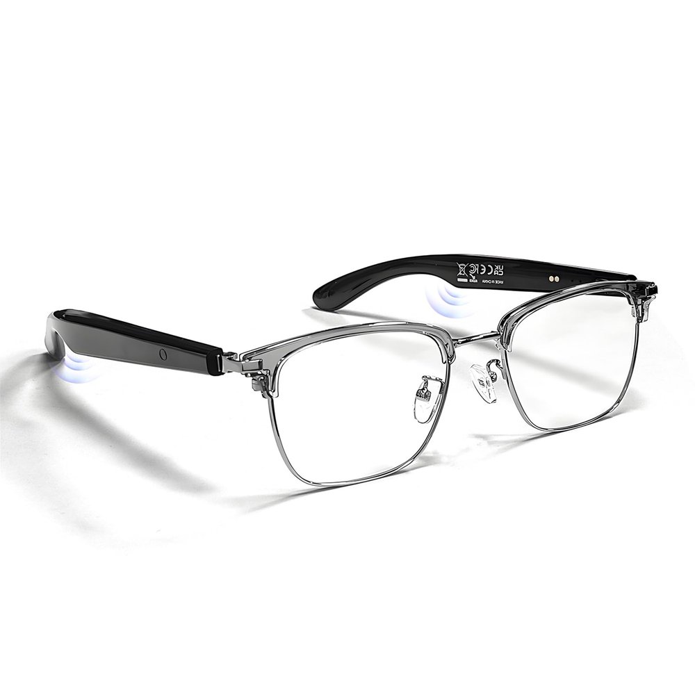 Jacuate Bluetooth Audio Smart Glasses for Men &Women,Anti Blue Light Safety Glasses with Open Ear Speaker,Touch Control, Voice Assistant & Hands-Free Calls, Magnetic Charging,Auto On/Off Open Design