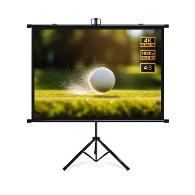 60 72 84 100 inch Wall-Mounted Projection Screen with Tripod Stand, 4K Ultra HD Portable Projector Screen for Outdoor Indoor(72"(4:3))