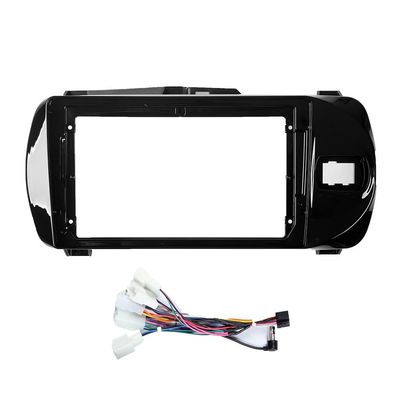 9" Car Stereo Navigation FM Radio Mounting Frame Bracket with Wiring Harness Compatible with Toyota Vitz 2015 2016 2017 2018 2019 2020 UV Black RHD