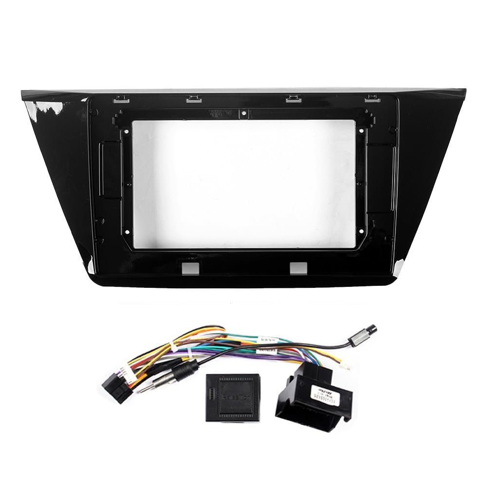 Car Stereo Navigation 10" Android Radio Mounting Frame Mask Bracket with Wiring Harness Specific Designed for VW Touran L 2016 2017 2018 2019