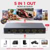 Unitek HDMI Switch 5 Computers 1 Monitor with Remote-4K HDMI Switcher Compatible with PC PS5 PS4 Xbox DVD Player Fire Stick TV 5 Ports Switcher Support for Office Entertainment Home Theater view 2