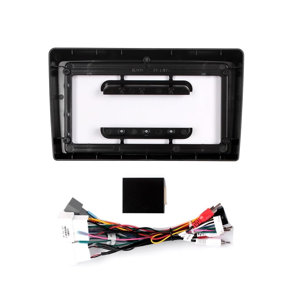 Car Stereo Navigation 9" Android Radio Mounting Frame Mask Bracket with Wiring Harness Specific Designed for Mitsubishi Outlander 2016 2017 2018 2019 2020 2021 Black