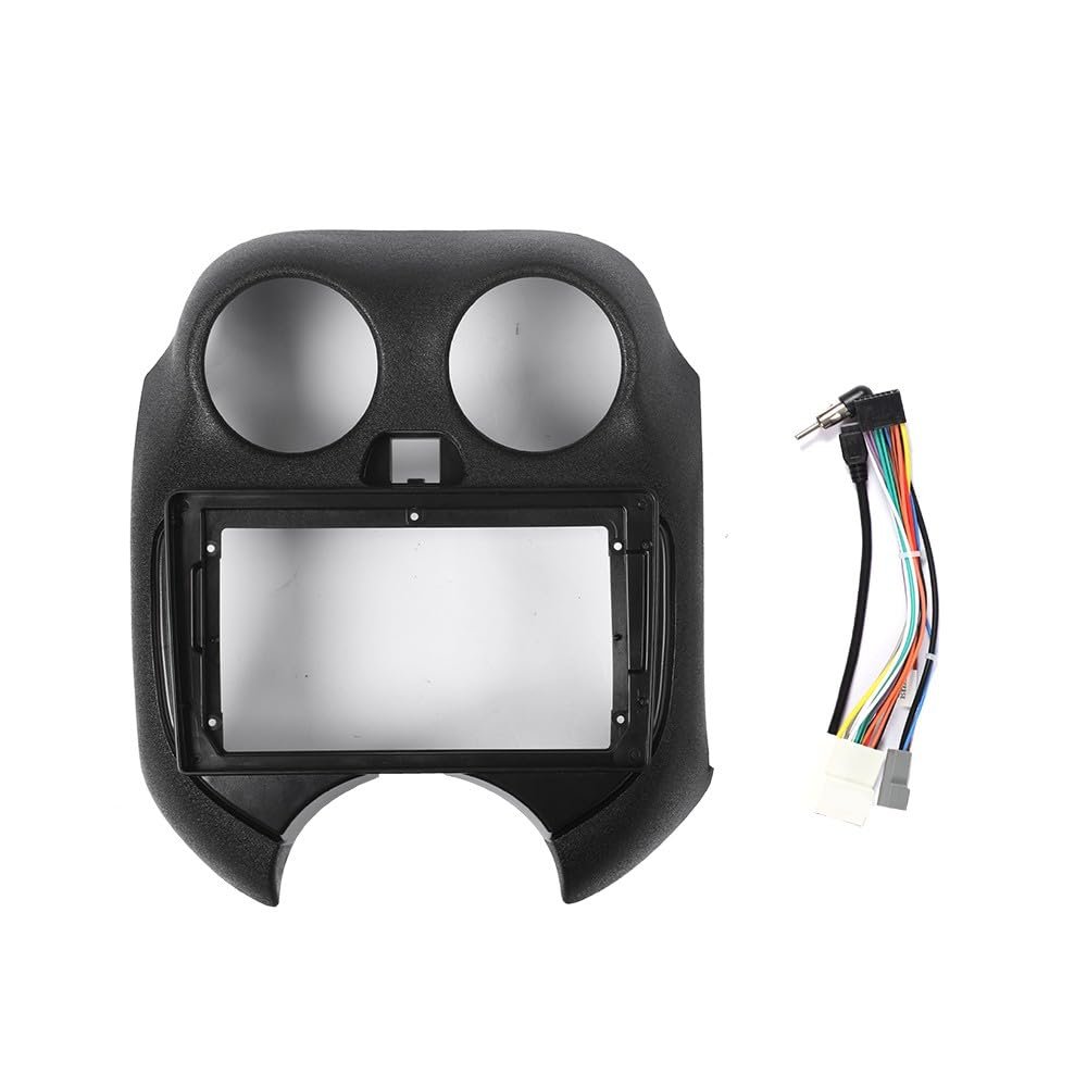 Car Stereo Navigation 9" Android Radio Mounting Frame Mask Bracket with Wiring Harness Specific Designed for Nissan March 2010 2011 2012 2013 2014 2015 2016 2017
