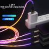 IHAO Multi Connectors Fast Charging Cable 3 Combinations in One Cable USB A to USB C/Micro USB Cord Lighted Up LED Flowing Compatible with Most of Electric Device-39 Inches RGB view 3