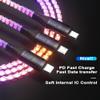 IHAO Multi Connectors Fast Charging Cable 3 Combinations in One Cable USB A to USB C/Micro USB Cord Lighted Up LED Flowing Compatible with Most of Electric Device-39 Inches RGB view 4
