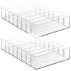 2 Pcs Clear Plastic Cable Organizer Boxes with Adjustable Dividers, Stackable Storage for Home & Office Cords view 3