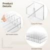 2 Pcs Clear Plastic Cable Organizer Boxes with Adjustable Dividers, Stackable Storage for Home & Office Cords view 4