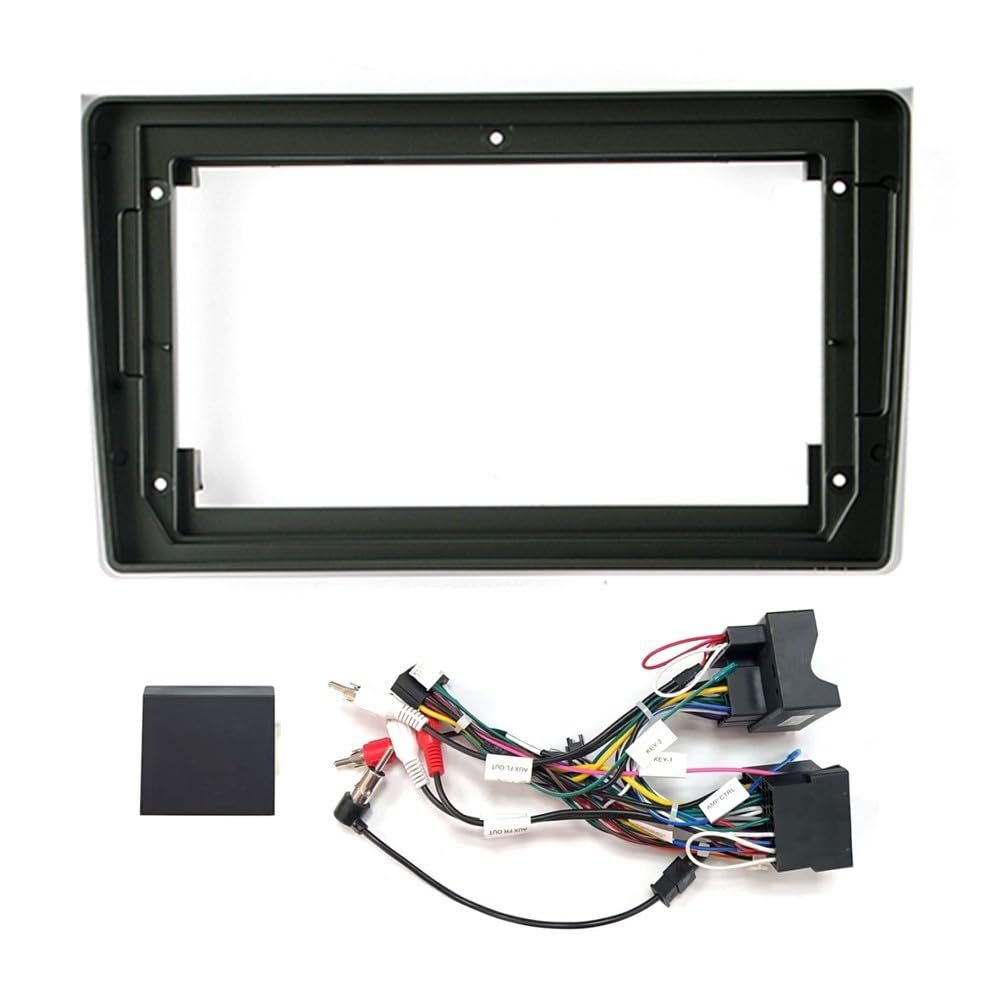 Car Stereo Navigation 9" Android Radio Mounting Frame Mask Bracket with Wiring Harness Specific Designed for Audi A4 2002 2003 2004 2005 2006 2007 2008