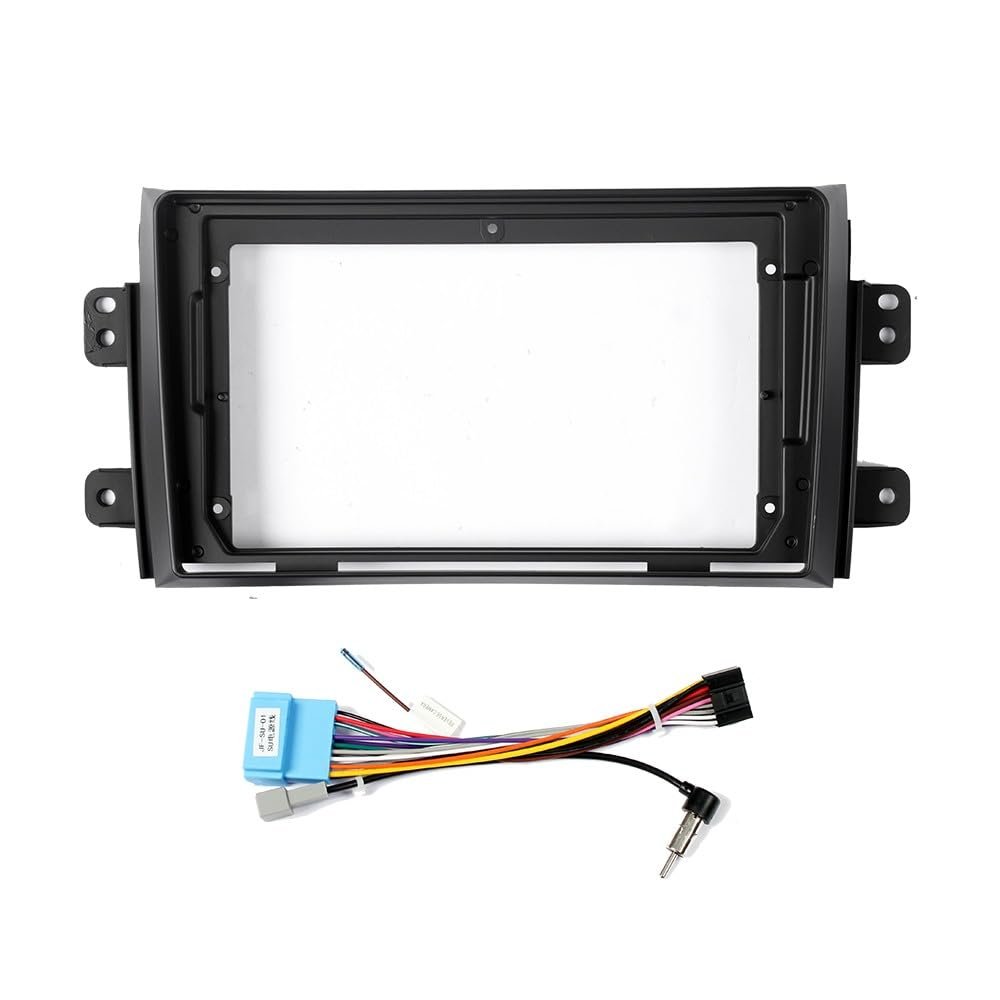 9" Car Stereo Navigation FM Radio Mounting Frame Bracket with Wiring Harness Compatible with Suzuki SX4 2006 2007 2008 2009 2010 2011 2012 2013