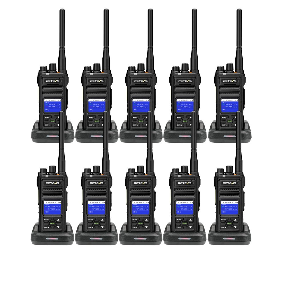 Retevis NR30S 2 Way Radio Long Range,Heavy Duty Walkie Talkies GMRS,IP67 Waterproof,Group Call,High Output,2800mAh Full-Shift,NOAA,Professional Two Way Radio for Construction Commercial(10 Pack)