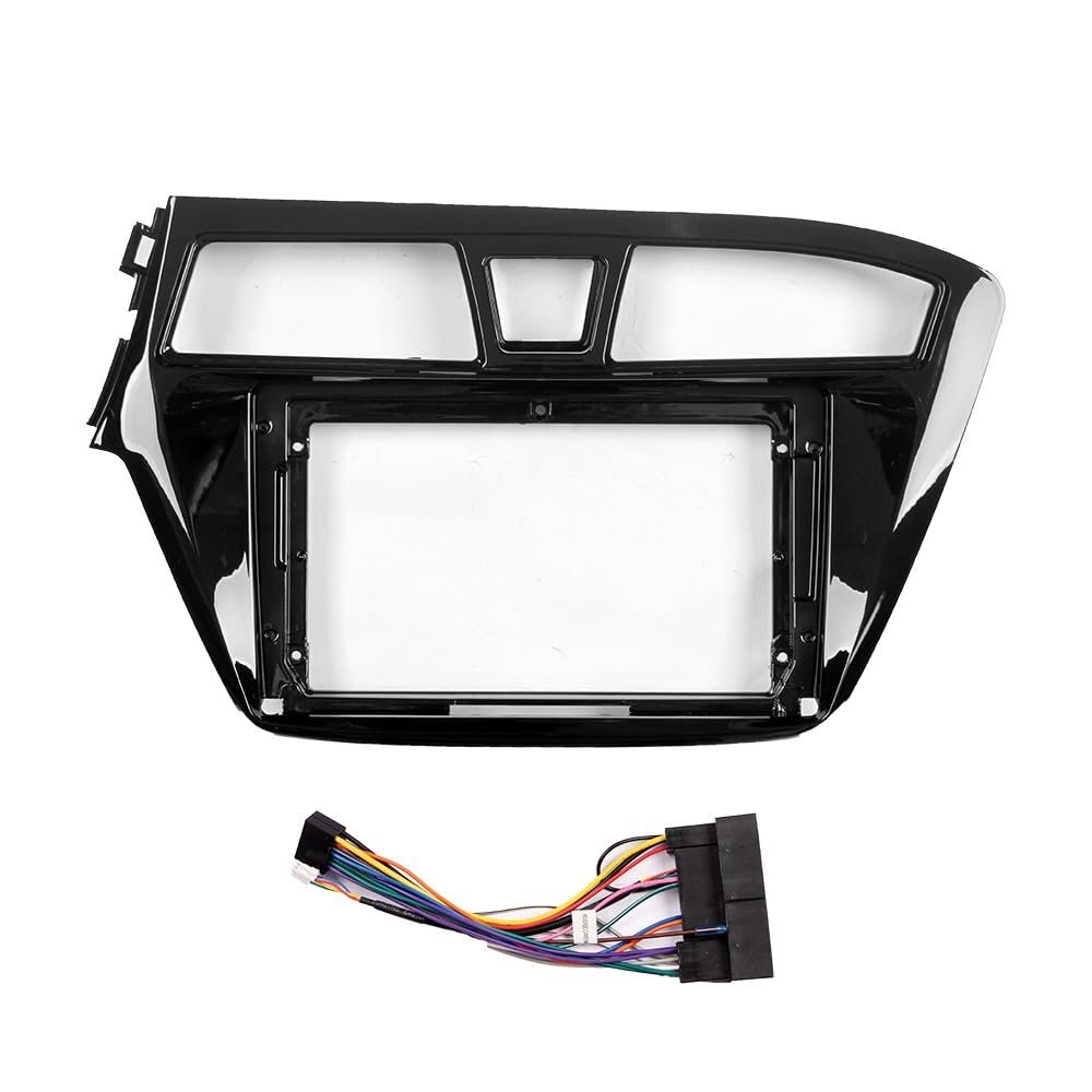 Car Stereo Navigation 9" Android Radio Mounting Frame Mask Bracket with Wiring Harness Specific Designed for Hyundai I20 2014 2015 2016 2017 2018 LHD