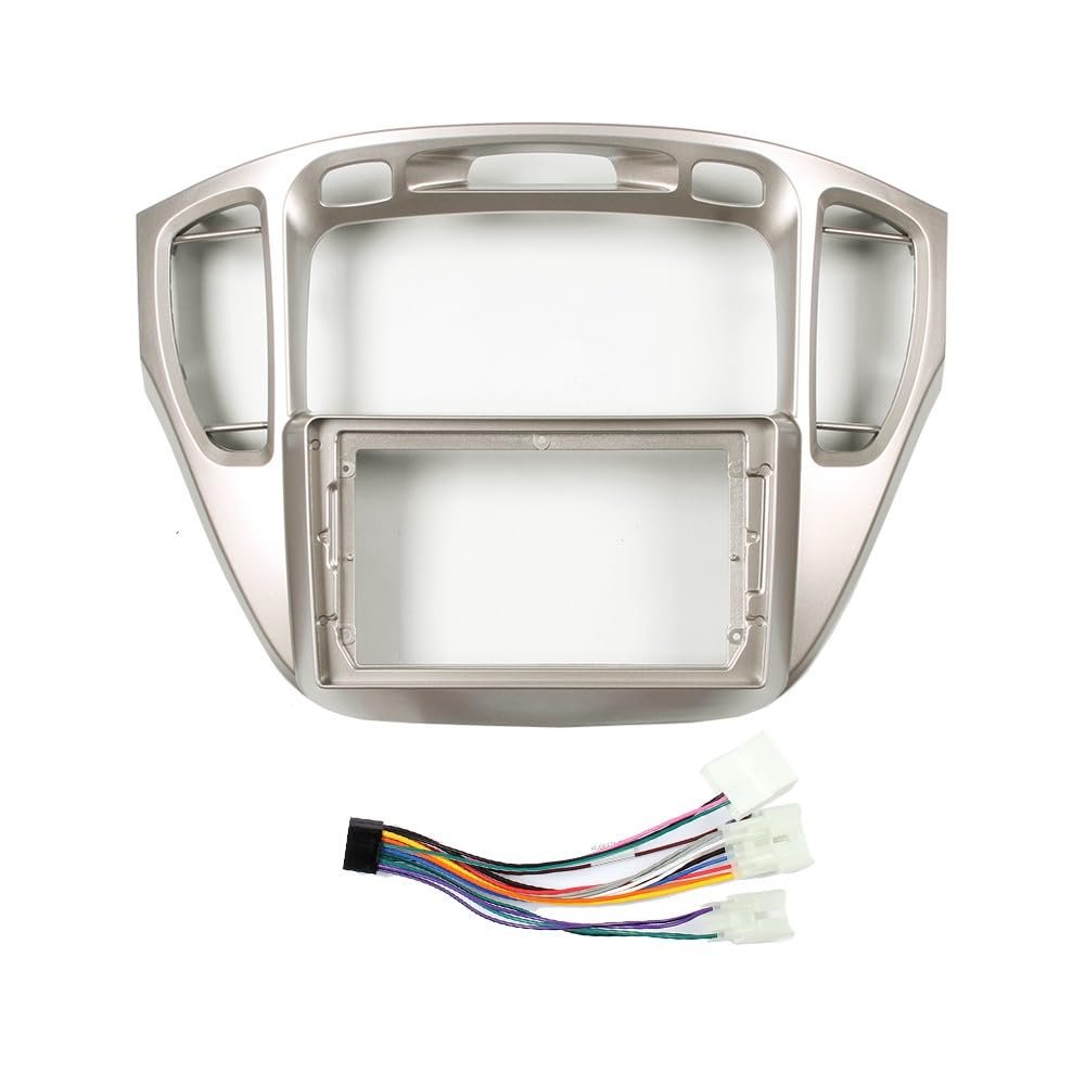 9" Car Stereo Navigation FM Radio Mounting Frame Bracket with Wiring Harness Compatible with Toyota Highlander 2001 02 03 04 05 06 2007