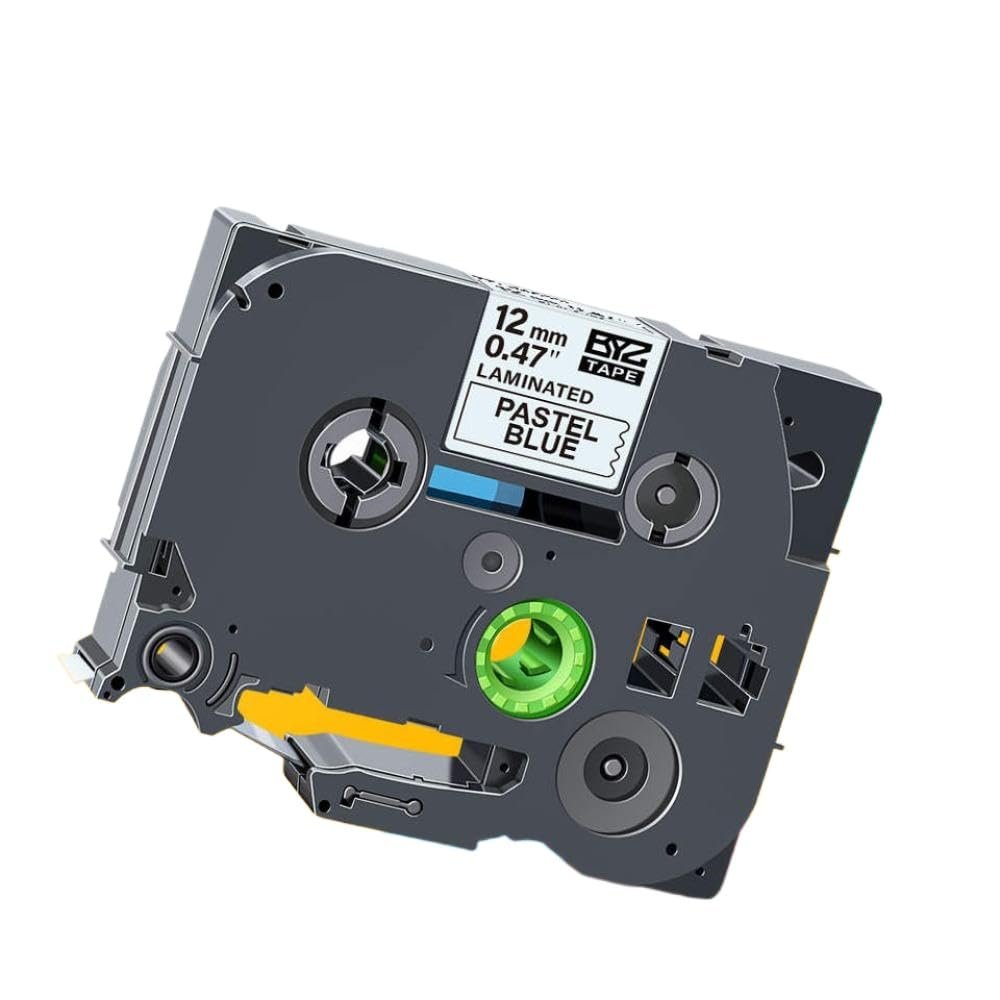 12mm Black On Lemon Yellow Replace Label Tape TZe 231 TZe-MQY31 TZe-MQ531 TZe-MQE31 TZe-MQF31 TZe-MQG31 Compatible with Label Makers 1000 Feet(Black on Pastel Blue)
