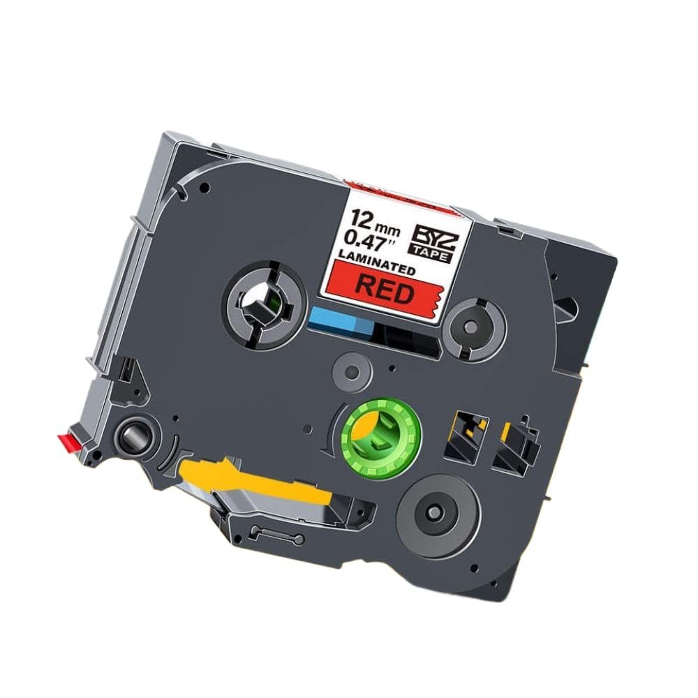 12mm Black On Lemon Yellow Replace Label Tape TZe 231 TZe-MQY31 TZe-MQ531 TZe-MQE31 TZe-MQF31 TZe-MQG31 Compatible with Label Makers 1000 Feet(Black on Red)