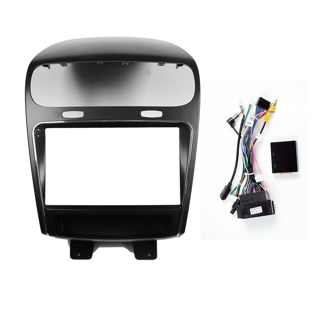 Car Stereo Navigation 9" Android Radio Mounting Frame Mask Bracket with Wiring Harness Specific Designed for Dodge Journey 2013 2014 2015 2016 Fiat Freemont 2012 2013 2014