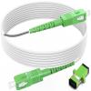 (246ft/75m) SCA to SCA Fiber Optic Internet Cable, Armored Fiber Patch Cable, OS2 Single Mode Fiber Optical Patch Cord, Simplex - 9/125um, LSZH White  view 1