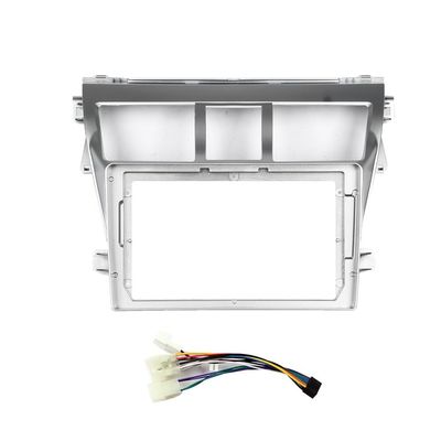 Car Stereo Navigation 9" Android Radio Mounting Frame Mask Bracket with Wiring Harness Specific Designed for Toyota Vios/Yaris 2007 2008 2009 2010 2011 2012 Silver