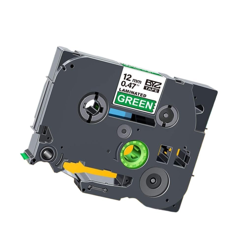 12mm Black On Lemon Yellow Replace Label Tape TZe 231 TZe-MQY31 TZe-MQ531 TZe-MQE31 TZe-MQF31 TZe-MQG31 Compatible with Label Makers 1000 Feet(White on Green)