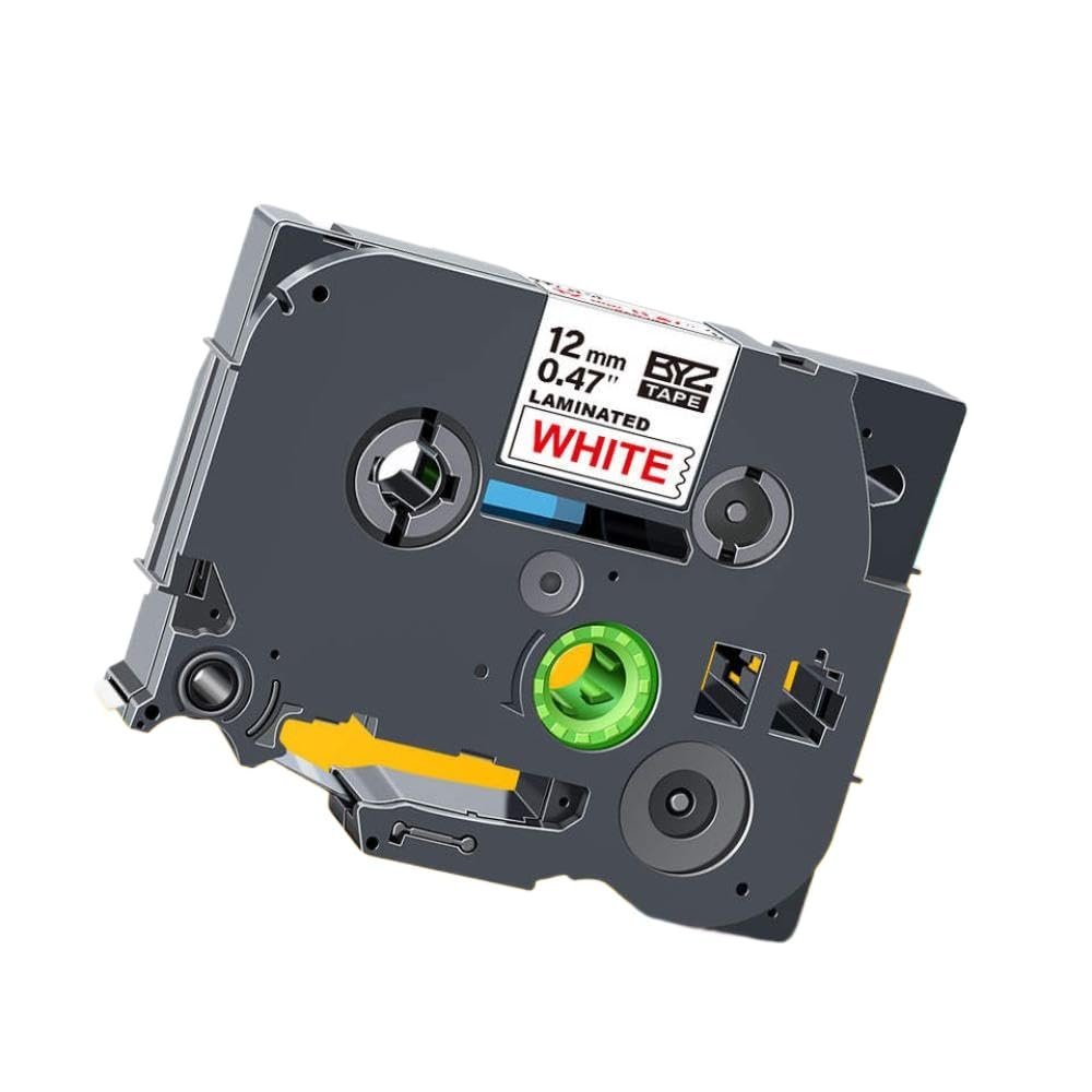 12mm Black On Lemon Yellow Replace Label Tape TZe 231 TZe-MQY31 TZe-MQ531 TZe-MQE31 TZe-MQF31 TZe-MQG31 Compatible with Label Makers 1000 Feet(Red on White)