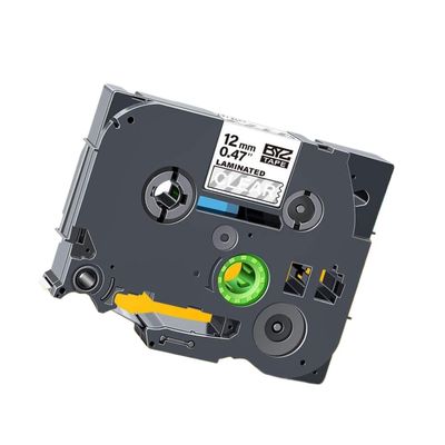 12mm Black On Lemon Yellow Replace Label Tape TZe 231 TZe-MQY31 TZe-MQ531 TZe-MQE31 TZe-MQF31 TZe-MQG31 Compatible with Label Makers 1000 Feet(White on Clear)