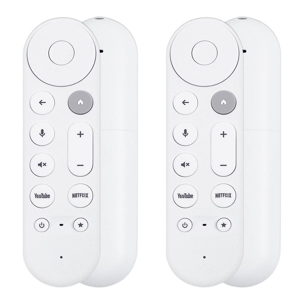 2 Pack GY3LE Voice Search Remote Control Compatible with Google TV Streamer 4K, New Controller Replacement Control Upgrade Voice Remote (4K), NOT Compatible with Google Chromecast Snow
