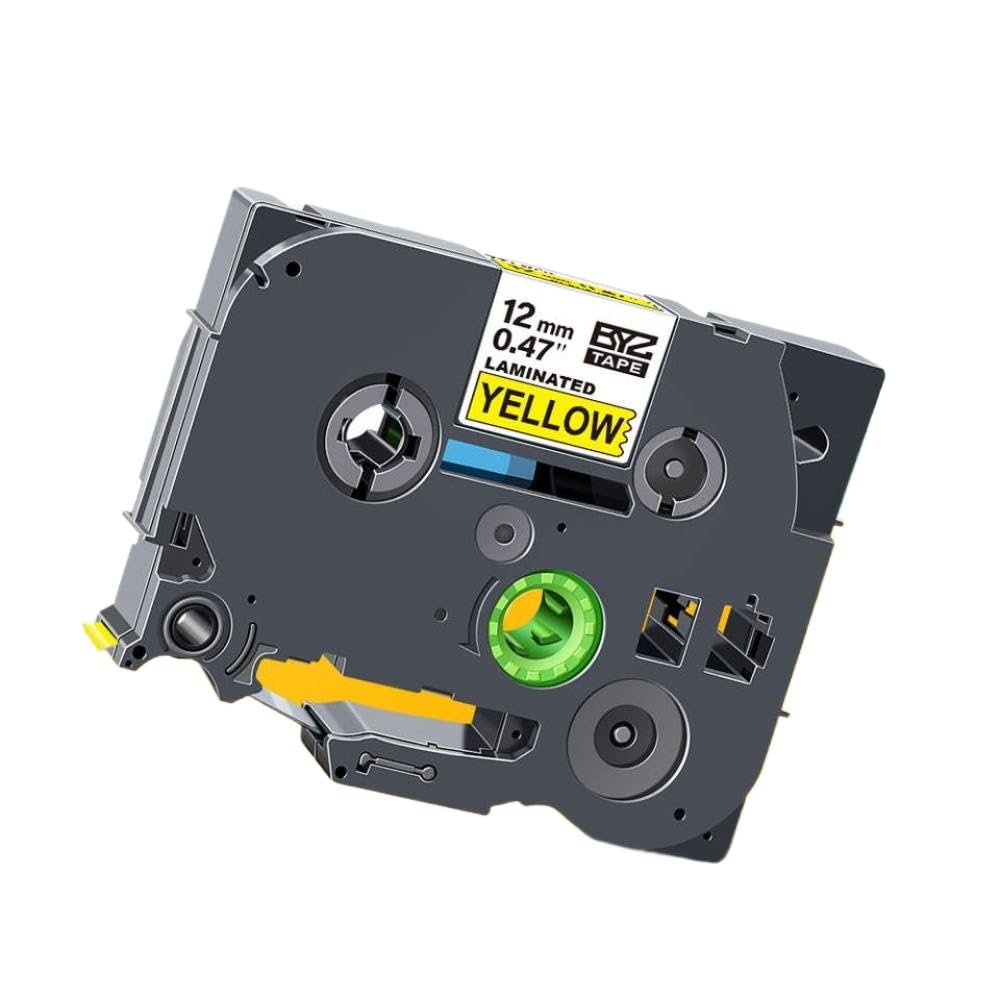 12mm Black On Lemon Yellow Replace Label Tape TZe 231 TZe-MQY31 TZe-MQ531 TZe-MQE31 TZe-MQF31 TZe-MQG31 Compatible with Label Makers 1000 Feet(Black on Yellow)