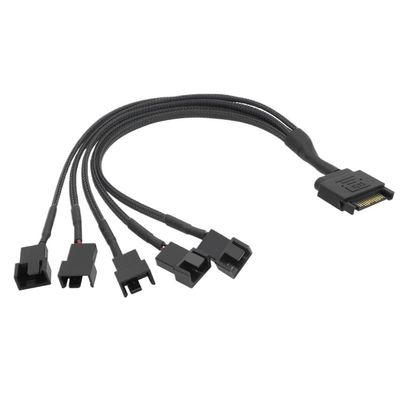 mangxiyis SATA 1 to 3 4 5 4-Pin Power Cable PC Computer Cooling Fan Splitter Hub Converter Adapter Extension Wire Cord(5)