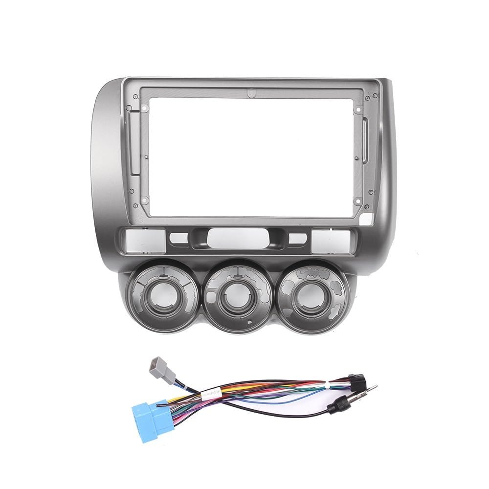 9" Car Stereo Navigation FM Radio Mounting Frame Bracket with Wiring Harness Compatible with Honda Fit Civic 2004 2005 2006 2007 Everus S1 City LHD