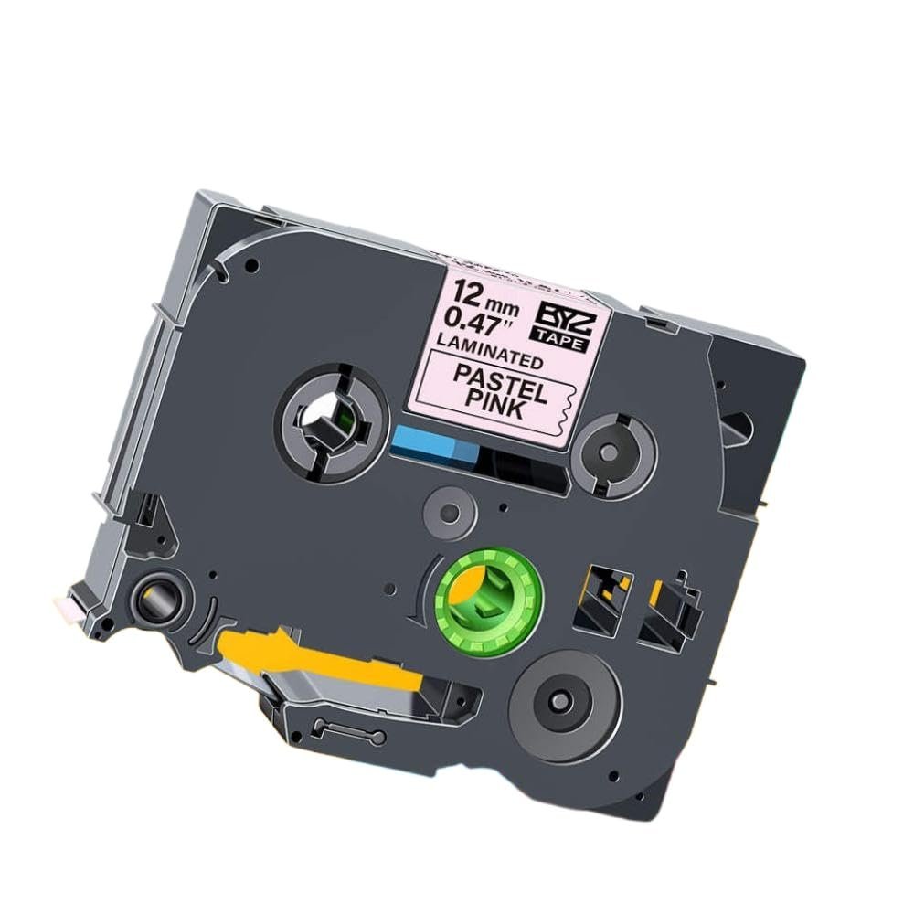 12mm Black On Lemon Yellow Replace Label Tape TZe 231 TZe-MQY31 TZe-MQ531 TZe-MQE31 TZe-MQF31 TZe-MQG31 Compatible with Label Makers 1000 Feet(Black on Pink)