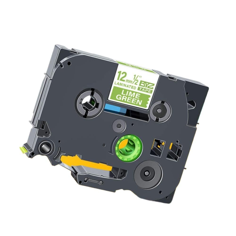 12mm Black On Lemon Yellow Replace Label Tape TZe 231 TZe-MQY31 TZe-MQ531 TZe-MQE31 TZe-MQF31 TZe-MQG31 Compatible with Label Makers 1000 Feet(White on Lime Green)