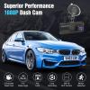 3 Channel Dash Camera Front and Rear Inside, 1080P HD Dash Cam with 64GB Card, Triple DVR Dash Camera with APP Control, 2IPS Screen, Night Vision, Loop Recording, Motion Detection, Reversing Image view 2
