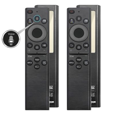 2 Pack BN59-01385A Solar Voice Remote New Replacement Compatible with Samsung Frame Smart TV Remote with Bluetooth Rechargeable Solar Cell, Compatible with Samsung Neo LED 4K Ultra HD TV, Black