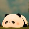 Cute Panda Night Light, Animal Lamp, Food Grade Silicone, Rechargeable, 3 Level Dimmable, Squishy Nursery Nightlight for Desk Decor, Funny Gifts Stuff for Boys Girls Baby, White Elephant Gifts view 1