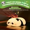 Cute Panda Night Light, Animal Lamp, Food Grade Silicone, Rechargeable, 3 Level Dimmable, Squishy Nursery Nightlight for Desk Decor, Funny Gifts Stuff for Boys Girls Baby, White Elephant Gifts view 2