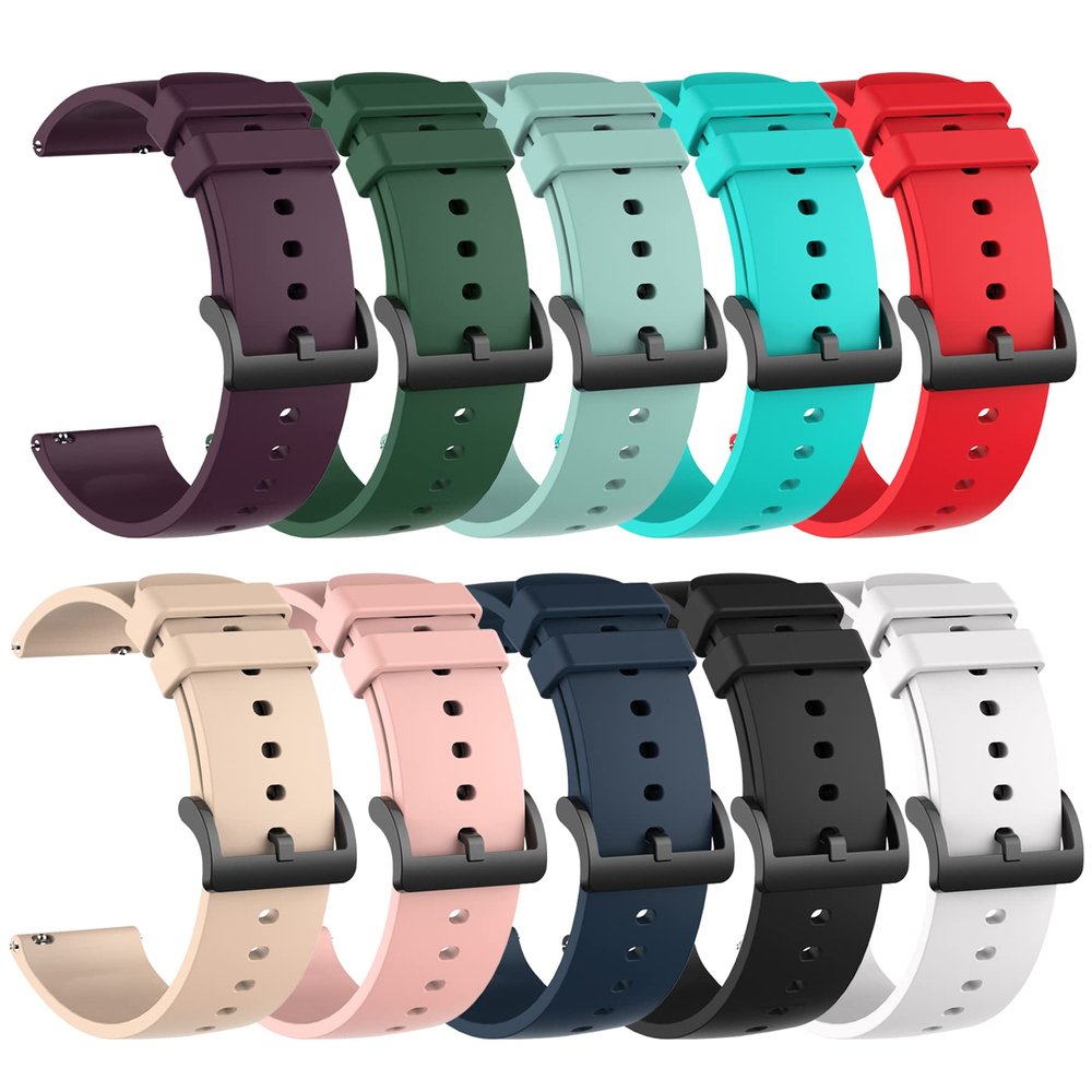 [10-Pack]Compatible with iTech Fusion 3 Smartwatch Strap, Soft Silicone Glossy Replacement Wristband Sport Band Bracelet for iTech Fusion 3 for Men/Women