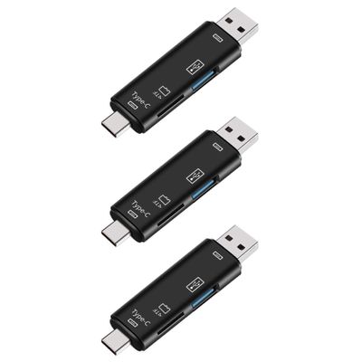 ciyeu 3X 5-in-1 Multifunctional OTG Card Reader Micro-SD/SD Card/USB Reader Support TF Android Type-C Phone/Computer