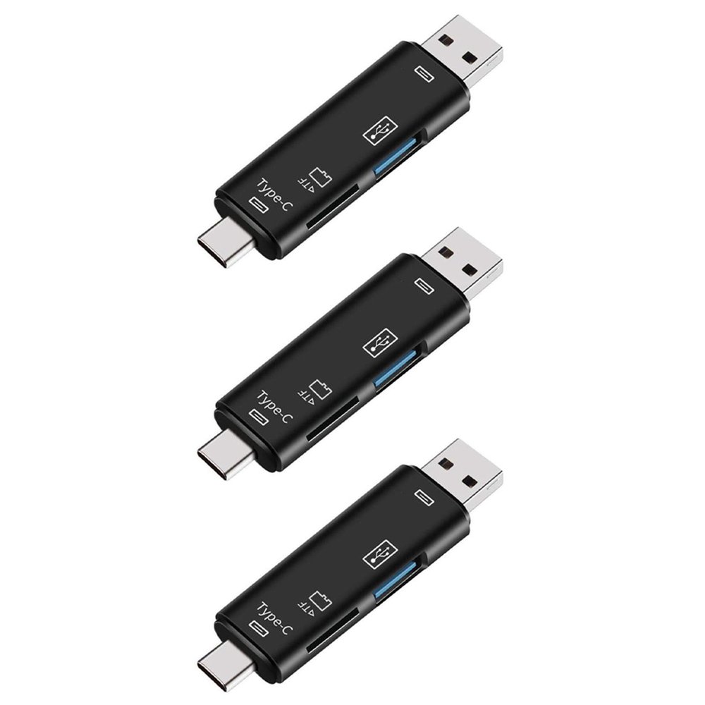 ciyeu 3X 5-in-1 Multifunctional OTG Card Reader Micro-SD/SD Card/USB Reader Support TF Android Type-C Phone/Computer