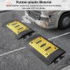 2 Pcs 20 in Speed Bumps for Driveway, Modular Rubber-Plastic Speed Humps, Height 5cm/2in, Splicing Curb Ramp for Asphalt, Gravel, Bearing 220,000Lbs, Black/Yellow view 2