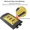 2 Pcs 20 in Speed Bumps for Driveway, Modular Rubber-Plastic Speed Humps, Height 5cm/2in, Splicing Curb Ramp for Asphalt, Gravel, Bearing 220,000Lbs, Black/Yellow view 4
