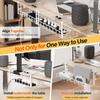 3 Pack Cable Management Under Desk Tray, 47.1" No Drill Under Desk Wire Management with Upgraded Clamp, Metal Cord Organizers with Cable Organizers, PC Cord Organization Rack, White view 4