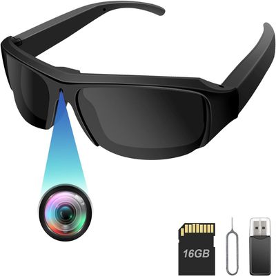 UYIKOO Sport Camera Sunglasses,Smart Glasses Camera for Men, HD 1080p Video Cameras UV Protective Polarized Lenses for Outdoor Activities Cycling, Traveling, Driving(Include 16G Memory Card)
