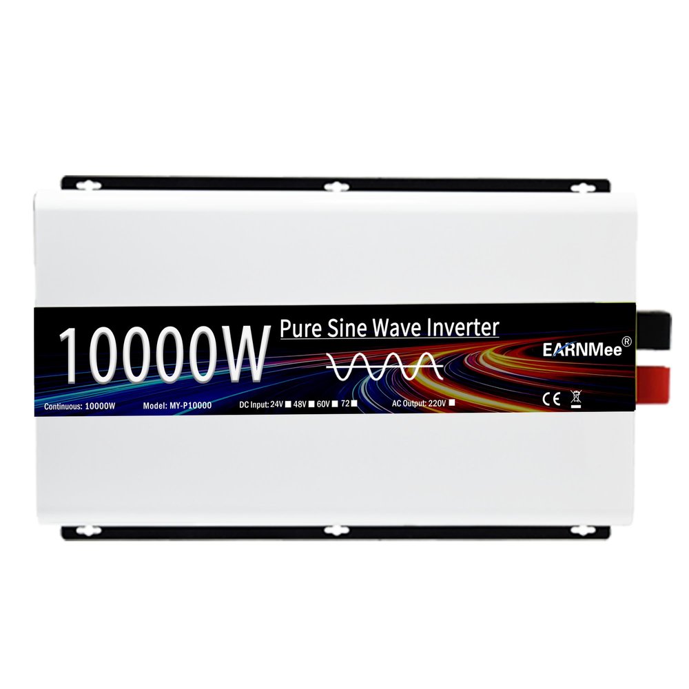 10000W Pure Sine Wave Power Inverter 72V to 220V AC, 20000W Peak, 2 AC Outlets QC3.0 USB, LED Display, Multi-Protection for RV, Solar, Off-Grid, Home Backup