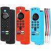 3 Pack Silicone Remote Cover Compatible with Fire Stick 3rd Gen,TOKERSE Anti Slip Shockproof Protective Case Covers Sleeve Skin with Lanyard - Black Red Blue view 1