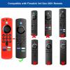3 Pack Silicone Remote Cover Compatible with Fire Stick 3rd Gen,TOKERSE Anti Slip Shockproof Protective Case Covers Sleeve Skin with Lanyard - Black Red Blue view 2