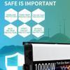 10000W Pure Sine Wave Power Inverter 60V to 220V AC, 20000W Peak, 2 AC Outlets QC3.0 USB, LED Display, Multi-Protection for RV, Solar, Off-Grid, Home Backup view 3
