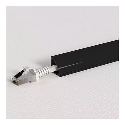 100 CM PVC Corner/Ceiling Paintable Cable Duct, Cord Channels/Cover with Self-Adhesive Back for Home/Warehouse/Factory/Office(Black,14x14mm/0.55x0.55in)