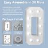 3FT/36 Inch Marquee Light up Numbers with White Lights,White Marquee Number 0-9 for Birthday Party Large Mosaic Frame Letter Cardboard Pre-Cut Foam Board Sign Diy Decorations Anniversary(20) view 2