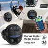 Waterproof Bluetooth Marine Stereo for Boat/Golf Cart/ATV/UTV/RV Headunit HD LCD Display AM/FM Tuner Radio Receiver EZoneTronics view 3