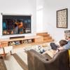 72 inch 4:3 HD Manual Pull Down Projector Screen, Wall or Ceiling Mountable Movie Projection Screen for Home Theater Office Game view 2
