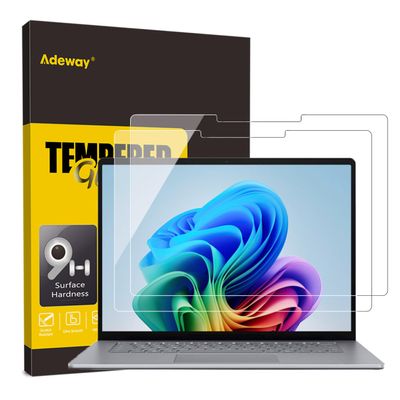 Adeway Screen Protector for Surface Laptop 13 inch (2025), Ultra-Thin Tempered Glass, High Touch Sensitivity, Anti-Scratch, Easy Installation, Case Friendly, 2 Pack
